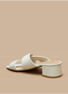 Celeste Women's Solid Slip-On Sandals with Block Heels  - Image 2