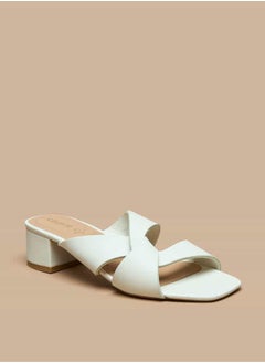 Celeste Women's Solid Slip-On Sandals with Block Heels  - Image 1