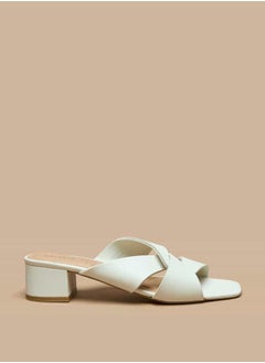 Celeste Women's Solid Slip-On Sandals with Block Heels  - Image 3