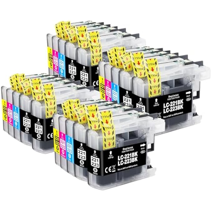 LC223XL CARTRIDGES VALUE PACK COMPATIBLE WITH BROTHER LC223 LC221 CARTRIDGES FOR BROTHER MFC J5320DW J4420DW J4620DW J480DW J5720DW J680DW J880DW J4625DW DCP J562DW 4120DW (8BLACK, 4CYAN, 4YELLOW - Image 1