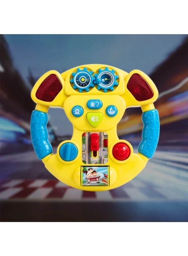 حديقة الألعاب لعبة عجلة قيادة للأطفال مع أضواء وأصوات وموسيقى - لعبة تعليمية للأطفال الصغار، ومحاكاة قيادة واقعية، وأزرار متعددة الوظائف - Image 3