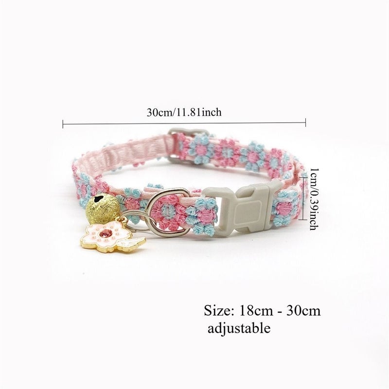 3 Piece Set Pet Necklace Lace Flower Cat Collar Bell for Puppy - Image 4