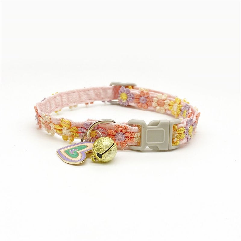 3 Piece Set Pet Necklace Lace Flower Cat Collar Bell for Puppy - Image 3