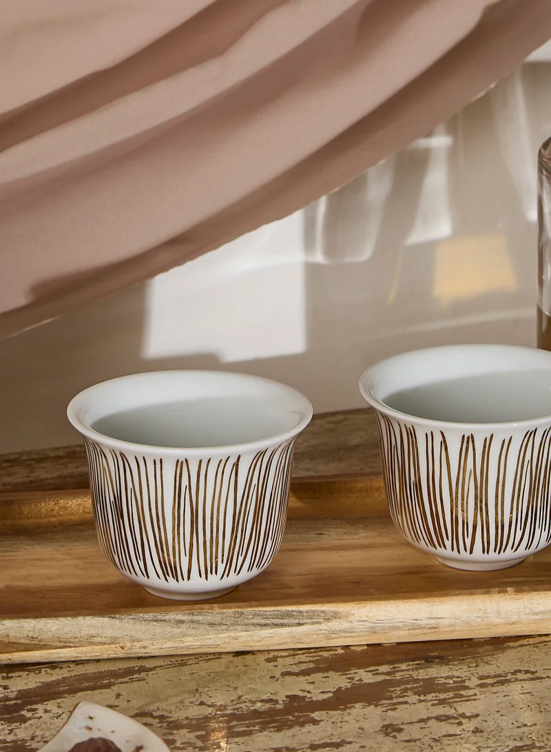 Silsal Tamrah Arabic Coffee Cups Stripes Set Of 2