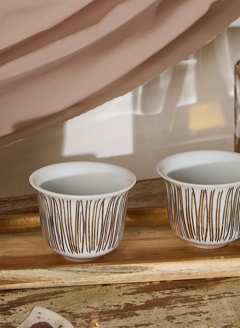 Silsal Tamrah Arabic Coffee Cups Stripes Set Of 2 - Image 3
