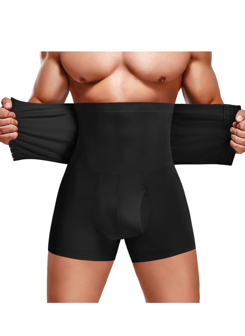Excefore - Men Tummy Control Shorts, High Waist Slimming Body Shaper Girdle Lifter Shapewear Padded Underwear Boxer Briefs, L - Image 1