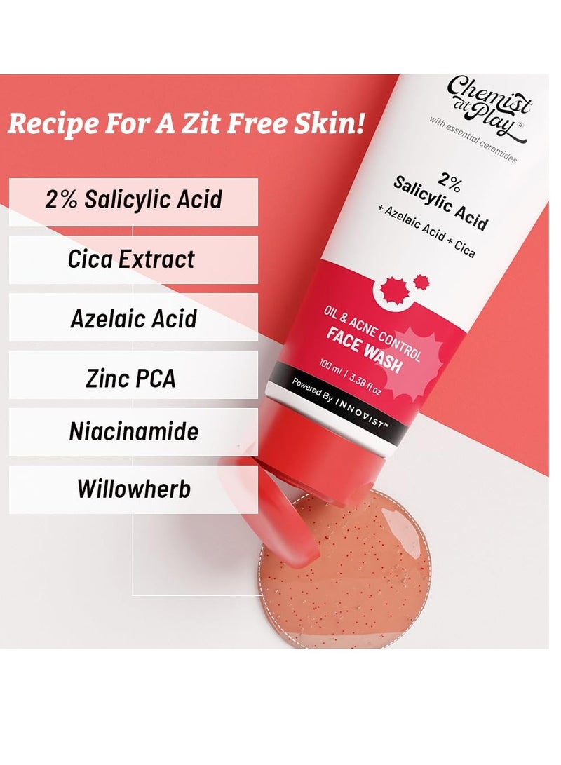 Chemist at Play 2% Salicylic Acid Face Wash For Oily Skin with Niacinamide | Prevents Acne & Removes Excess Oil | Sulphate Free, Anti Acne Face Cleanser | For Men & Women | 3.5 fl oz. - Image 3