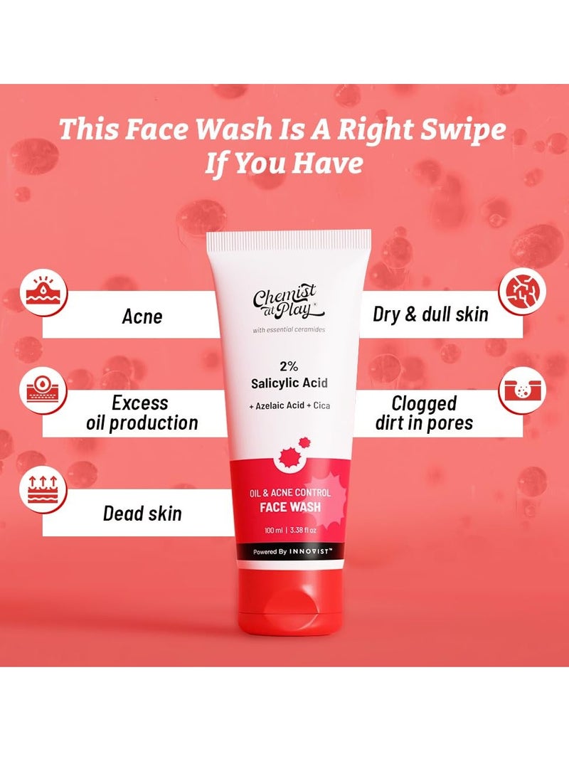 Chemist at Play 2% Salicylic Acid Face Wash For Oily Skin with Niacinamide | Prevents Acne & Removes Excess Oil | Sulphate Free, Anti Acne Face Cleanser | For Men & Women | 3.5 fl oz. - Image 4