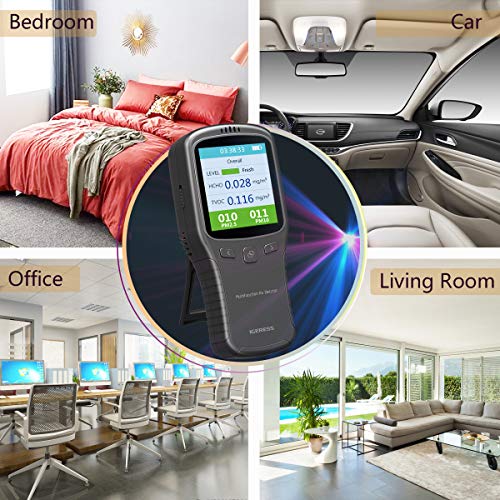 IGERESS Indoor Air Quality Monitor, IGERESS Formaldehyde Detector, Pollution Monitor,Dust Tester, Detect Indoor HCHO/TVOC/PM2.5/PM10 (Gray) - Image 5