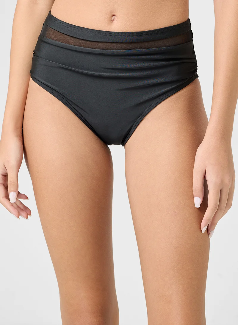 Ginger Mesh Detail Bikini & High Waist Brief Set
