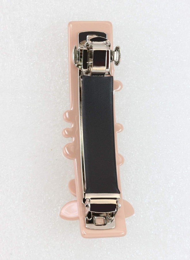 Faship Elegant Peach Flower Art Deco Hair Barrette Made With Premium Rhinestone Crystal - Image 4