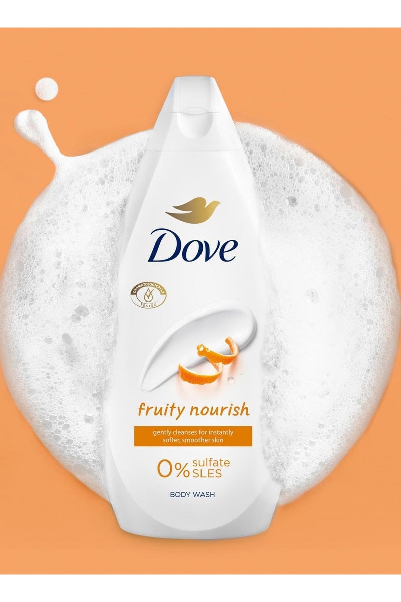 Dove Fruity Nourish Body Wash Body 3 x 720ml with plant-based moisturisers for softer, smoother skin - Image 2