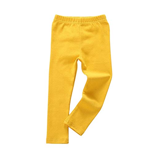 JWWN Toddler Boys Girls Thermal Underwear Long Sleeve T-shirt Leggings 2Pcs Kids Winter Base Layer Set, (Yellow,12Months) - Image 4
