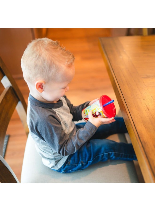 The First Years Spidey and His Amazing Friends Take & Toss Toddler Straw Cups - Spill Proof Toddler Sippy Cups with Snap On Lids and Straws - Spider-Man Gifts and Party Supplies - 10 Oz - 10 Count - Image 3