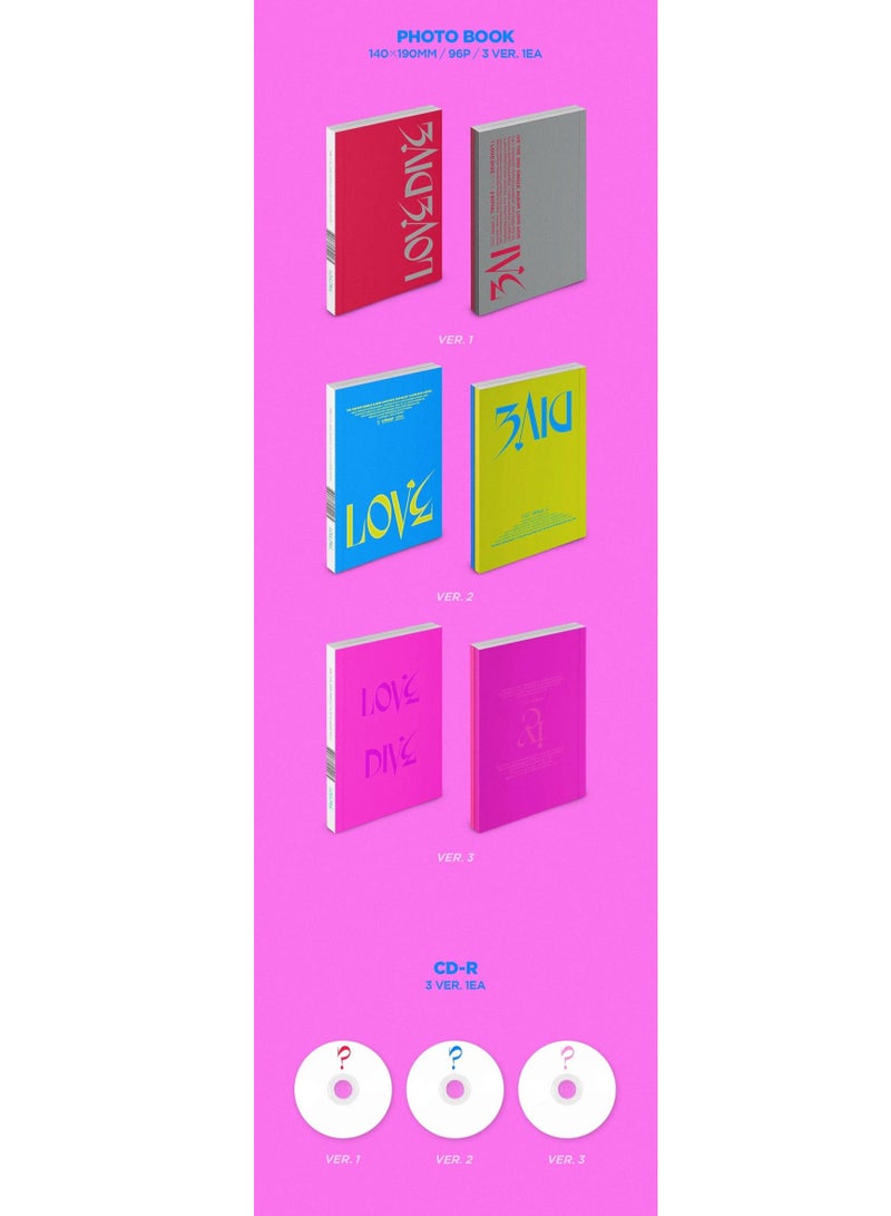 Starship Entertainment Ive 2nd Single Album Love Dive Kpop CD with Photobook Photocard and Heart Hologram Card Version 2 - Image 2