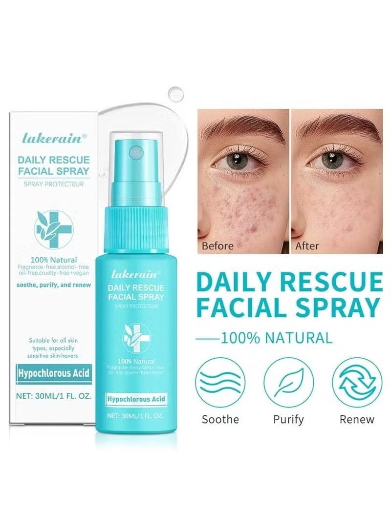 ليكرين رذاذ حمض ناقص الكلور للوجه, رذاذ الوجه الإنقاذ اليومي, Toner تهدئة وتنقية, ضباب الوجه, دعم ضد التهيج, احمرار هادئ - Image 2
