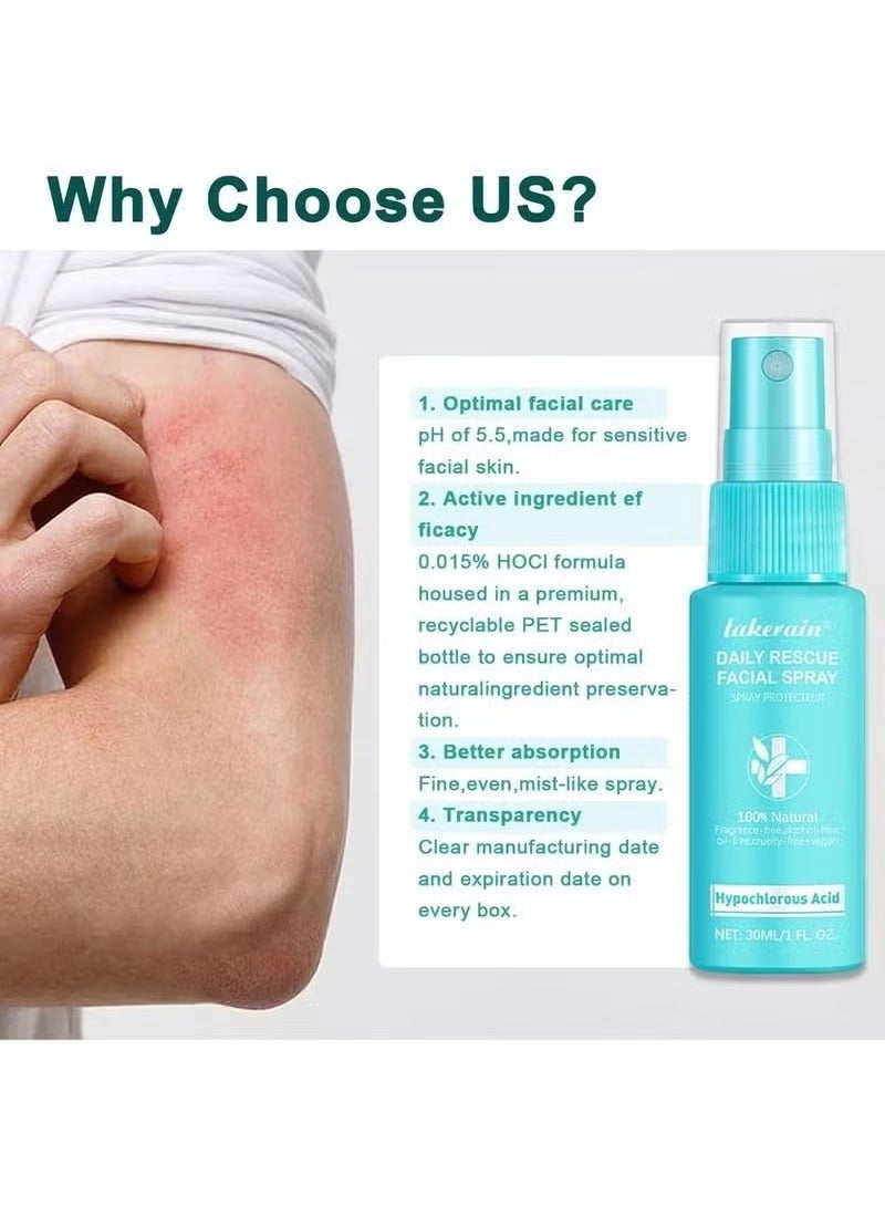 ليكرين رذاذ حمض ناقص الكلور للوجه, رذاذ الوجه الإنقاذ اليومي, Toner تهدئة وتنقية, ضباب الوجه, دعم ضد التهيج, احمرار هادئ - Image 5