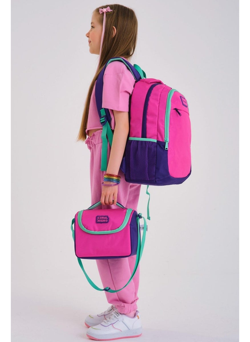 CORAL HIGH - Kids Pink Purple 3-Piece School Bag Set SET0114401 - Image 1