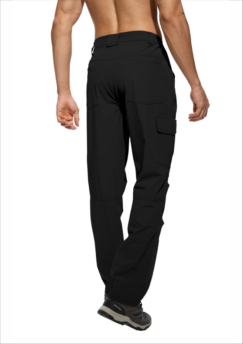 Linlang En Men'S Lightweight Hiking Pants Water Resistant Cargo Pants Quick Dry Travel Fishing Climbing Work Outdoor Pants Black-S-32 - Image 3