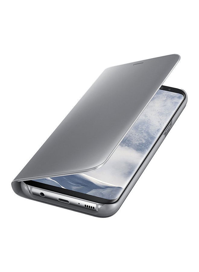 NIBEMINENT - Clear View Flip Case Cover For Samsung Galaxy Note8 Silver - Image 1