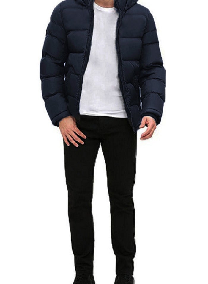 Zip Up Bomber Jacket with Removable Hood - Image 3