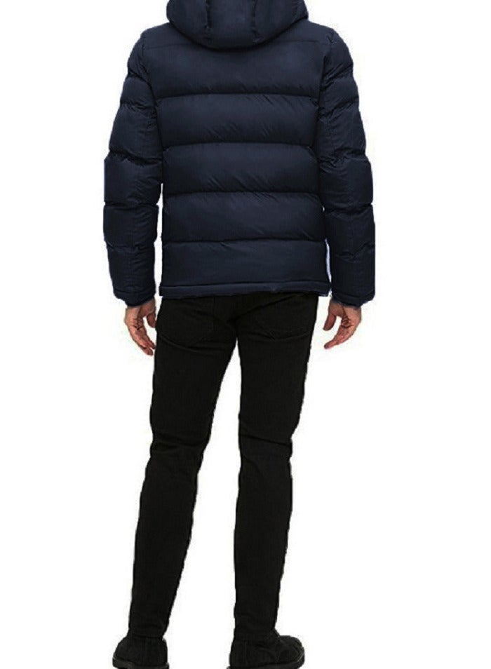 Zip Up Bomber Jacket with Removable Hood - Image 4