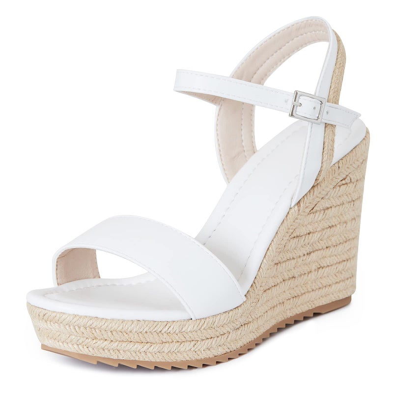 mikarka Women's Espadrille Wedge Sandals: Ankle Strap Platform Open Toe Wedges - Stylish High Heel Dressy Summer Wedges for Women, Inspired by Espadrilles - Image 1