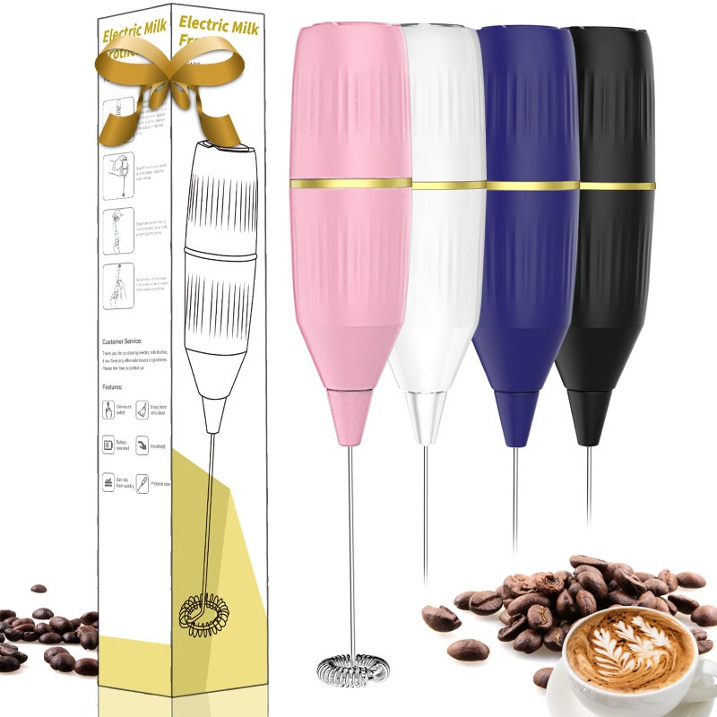Yucime Handheld Milk Frother Wand for Coffee, Matcha, Latte, Cappuccino, Hot Chocolate, Egg, Pink - Image 1