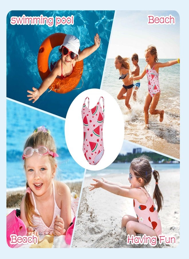Zando 2T Toddler Girl Swimsuit - Cute Toddler Bathing Suit Girl One Piece Swimsuits Pattern 3T Swimsuit Sleeveless Girls Swimwear Adjustable Straps Beach Wear A Strawberry 2-3T - Image 5
