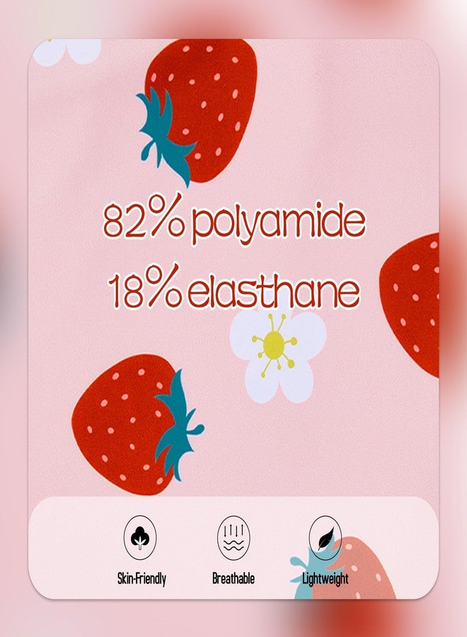 Zando 2T Toddler Girl Swimsuit - Cute Toddler Bathing Suit Girl One Piece Swimsuits Pattern 3T Swimsuit Sleeveless Girls Swimwear Adjustable Straps Beach Wear A Strawberry 2-3T - Image 3