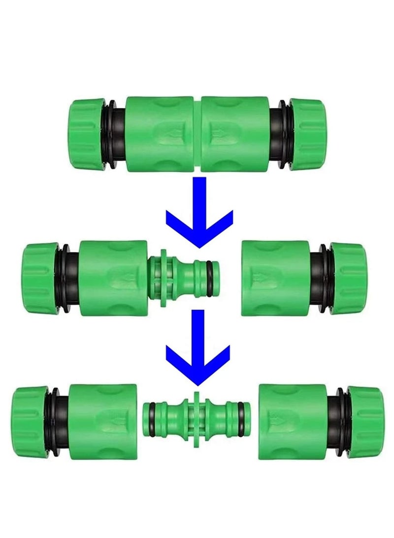 Garden Hose Connectors and Fittings, Plastic Garden Hose Tap Connector Kit Hose Pipe Connector 2 Double Male Connector,6 Hose 1/2"End Quick Connect,2 Hose Tap Connector