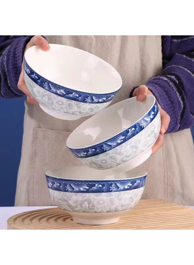  حياة القمر1 (44 قطعة) طقم أواني طعام من البورسلين الأزرق والأبيض من الدرجة الإمبراطورية، طقم مكون من 44 قطعة مناسب لـ 10 أشخاص. يشمل أطباق طعام وأطباق حساء وأطباق سمك وأطباق حساء. آمن للاستخدام في غسالة الأطباق والميكروويف. صديق للبيئة وصالح للاستخدام الغذائي. - Image 5