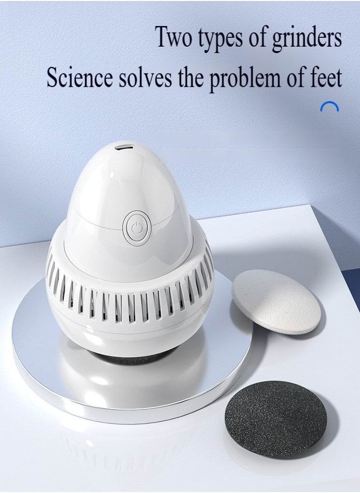 Healife Electric Foot Grinder Electric Callus Remover for Dead Skin and Callus Removal, Electric Foot File Callus Removal Rechargeable Pedicure Tool ,Professional Foot Scraper, Built-in Vacuum Absorption Electric Foot Grinder with Tape Replacement White  - Image 4