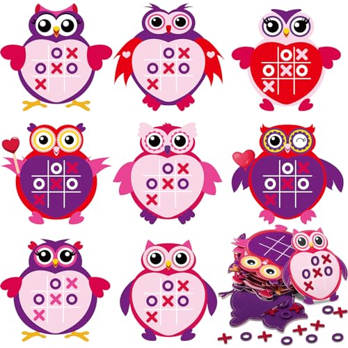Wiwiqing 24 Pack Valentines Day Tic Tac Toe Strategic Board Felt with Storage Bags Valentines Day Games for Party Favors Goodie Bags Gift Exchange PrizesBirds - Image 1