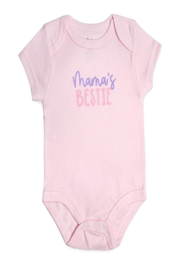 Baby Essentials Baby Girls 6 Piece Bodysuit Set (Mama's Bestie Daddy's Girl 6 Piece, 3 Months) - Image 2