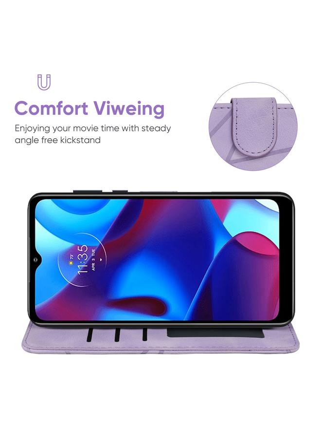 S-TOP Case For Motorola Moto G Pure 2021 Skin Feel Geometric Lines Leather Phone Case - Image 4