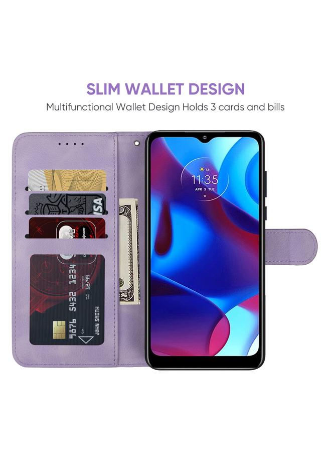 S-TOP Case For Motorola Moto G Pure 2021 Skin Feel Geometric Lines Leather Phone Case - Image 3