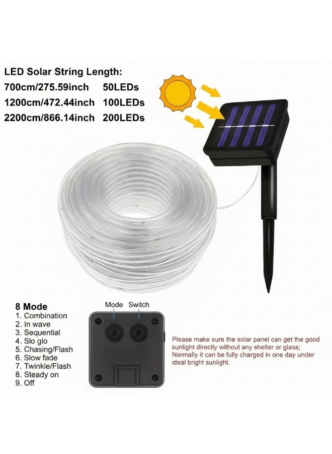 Solar Powered LED Rope/Pipe Lights, LED Waterproof Outdoor Fairy Lights for Garden, Patio, Balcony, Ramadan  Party Decorations (Rope Pipe Light, 12 Meters) - Image 2