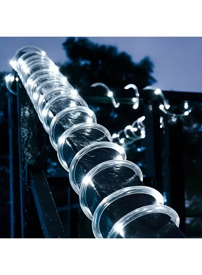 Solar Powered LED Rope/Pipe Lights, LED Waterproof Outdoor Fairy Lights for Garden, Patio, Balcony, Ramadan  Party Decorations (Rope Pipe Light, 12 Meters) - Image 1