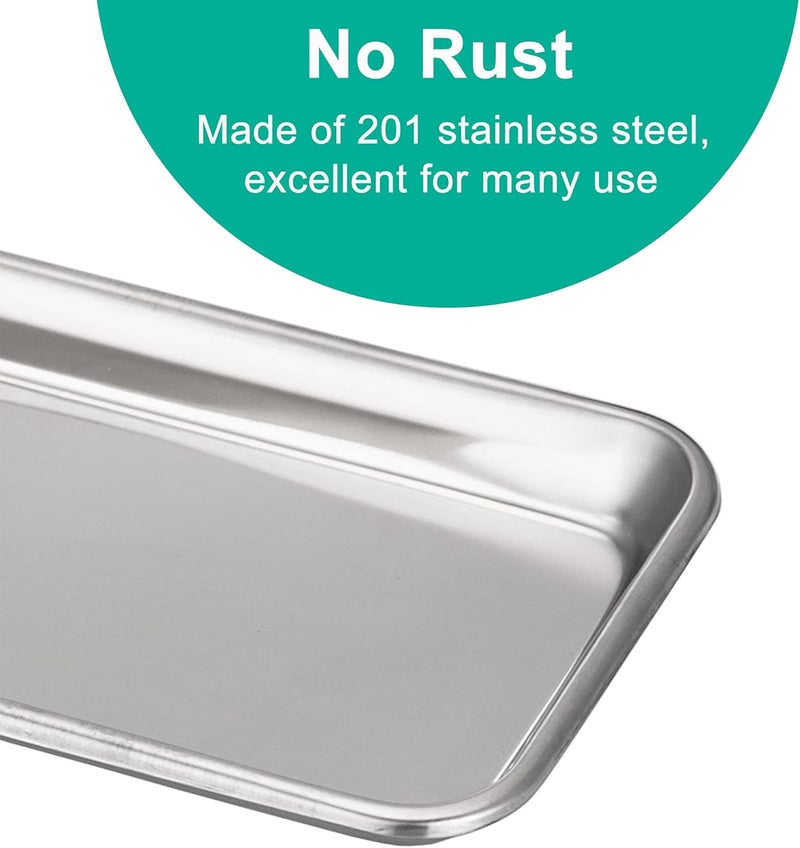 Yzurbu 6pcs Metal Tray, Stainless Steel Small Tray for Tattoo, Resin, Bathroom, Lab Instrument Supplies - Image 5