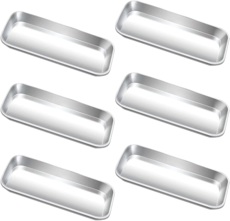 Yzurbu 6pcs Metal Tray, Stainless Steel Small Tray for Tattoo, Resin, Bathroom, Lab Instrument Supplies - Image 1