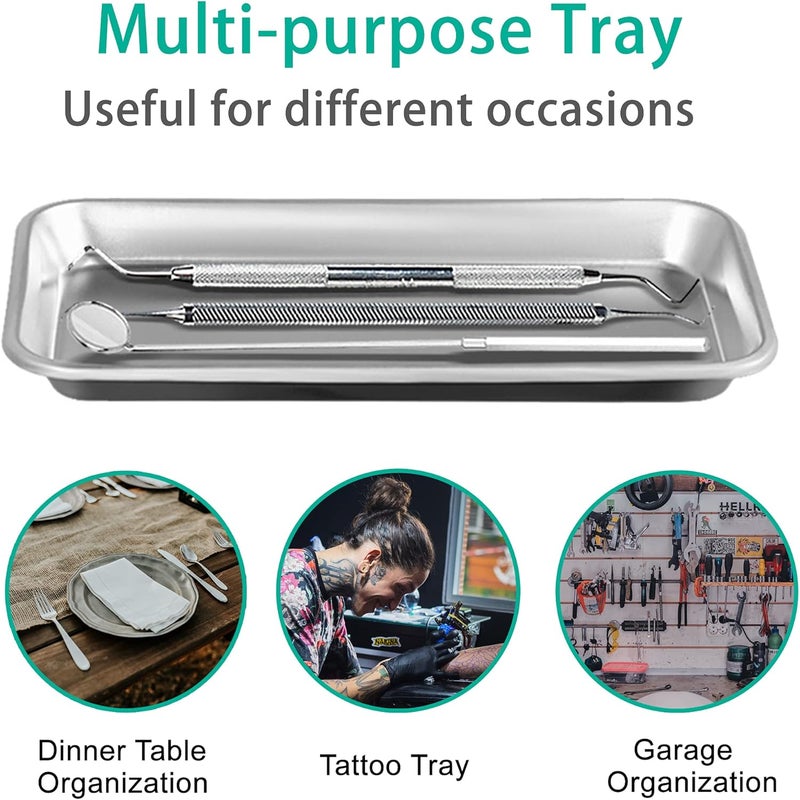 Yzurbu 6pcs Metal Tray, Stainless Steel Small Tray for Tattoo, Resin, Bathroom, Lab Instrument Supplies - Image 4