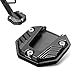 Opuweiy Motorcycle Kickstand Antislip Kickstand Pad AntiSink Extension Side Stand Foot Pad Electric Motorcycle Universal Footrests Enlarged Bottom Black - Image 2