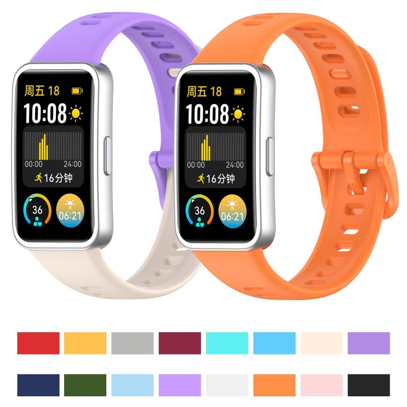 erorex For Huawei Band 10 Nail Button Glossy Silicone Watch Band(White) - Image 3