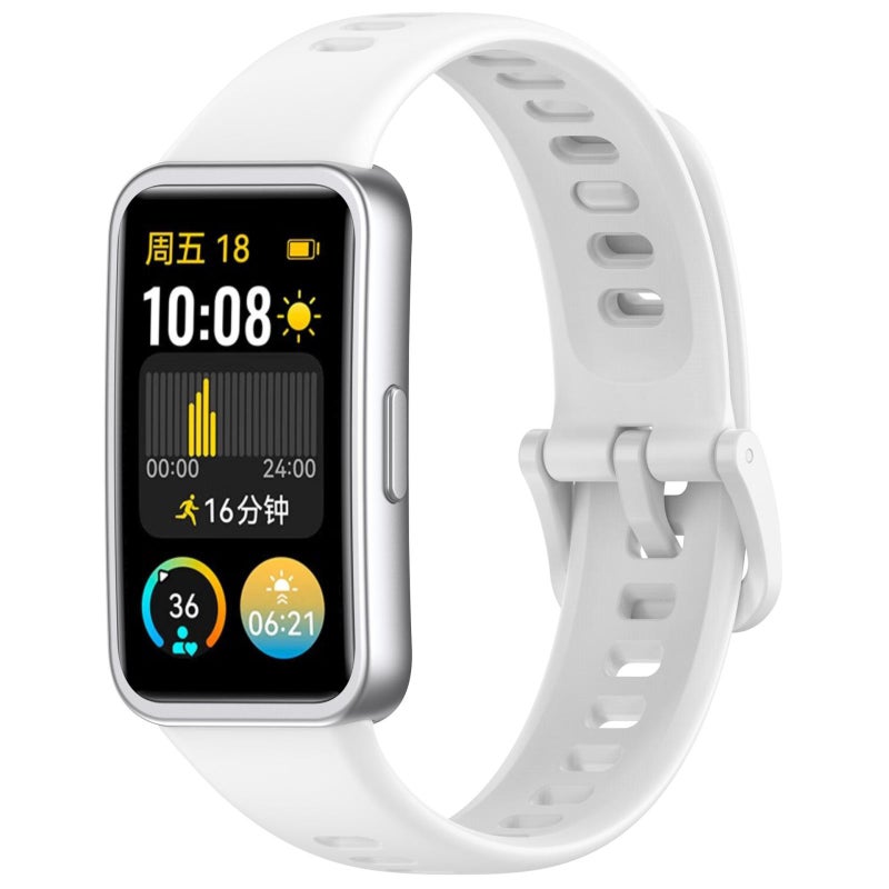 erorex For Huawei Band 10 Nail Button Glossy Silicone Watch Band(White) - Image 1