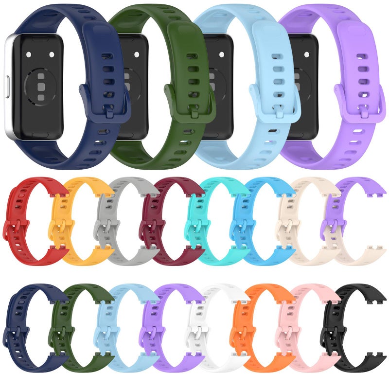erorex For Huawei Band 10 Nail Button Glossy Silicone Watch Band(White) - Image 4