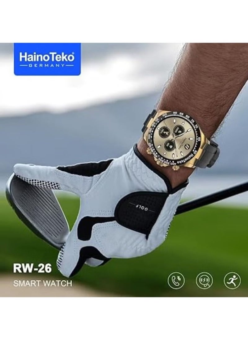 Haino Teko RW-26 Smart Watch Gold | Stylish & Multifunctional Fitness Tracker | Heart Rate Monitor, Sleep Tracker, Notifications, IP68 Waterproof | Perfect for Health, Fitness & Daily Use - Image 2