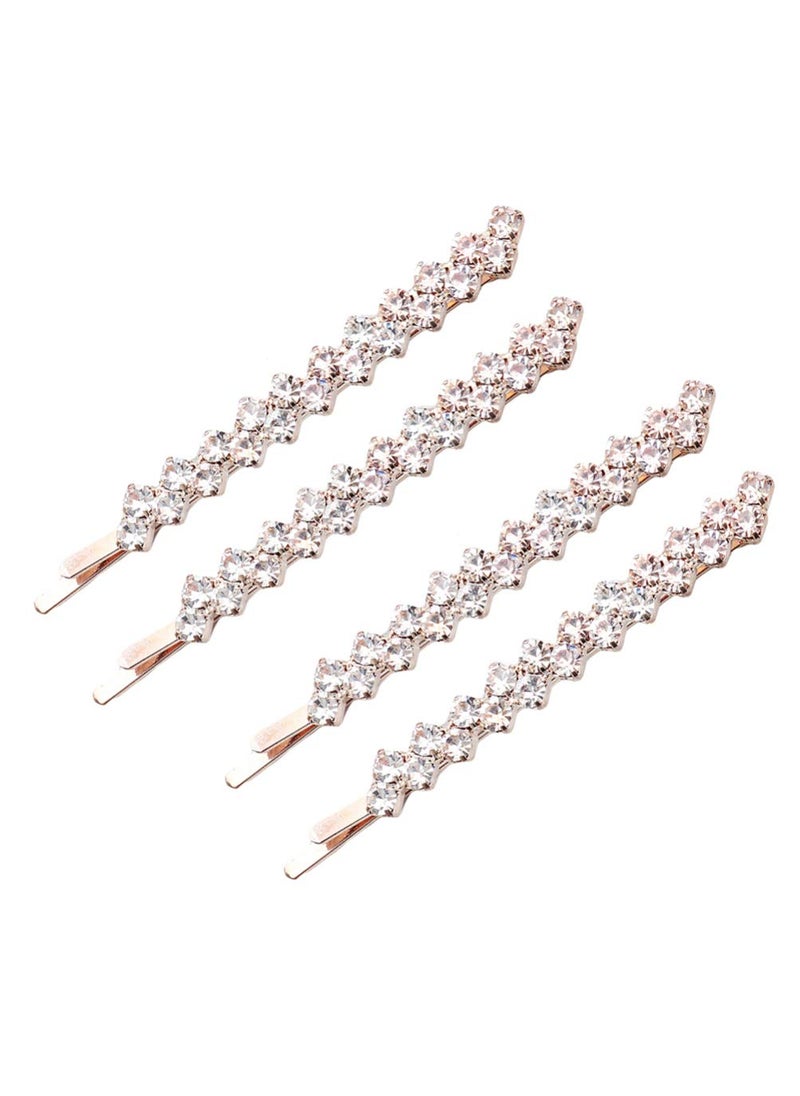 Beaupretty Beaupretty 2 Pairs Crystal Rhinestone Hair Clips Decorative Hairpins for Bangs Bridal Hair Accessories for Women Girls 