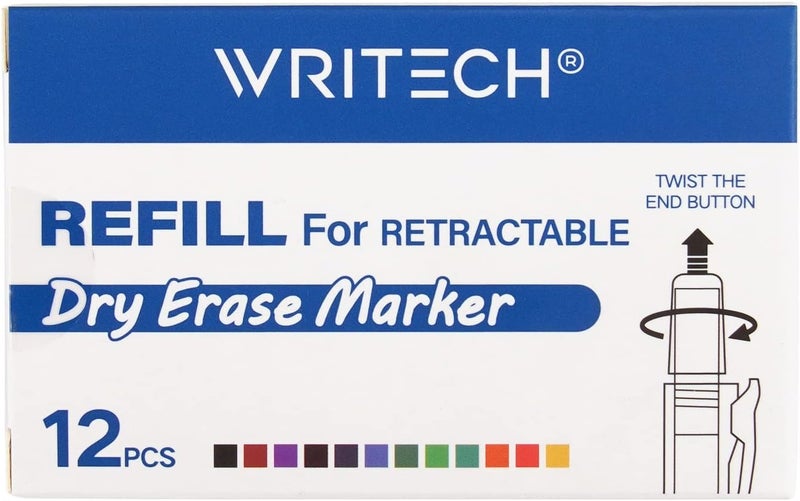 WRITECH Dry Erase Marker Refills, Low Odor Assorted Colors Ink 12ct - Image 2