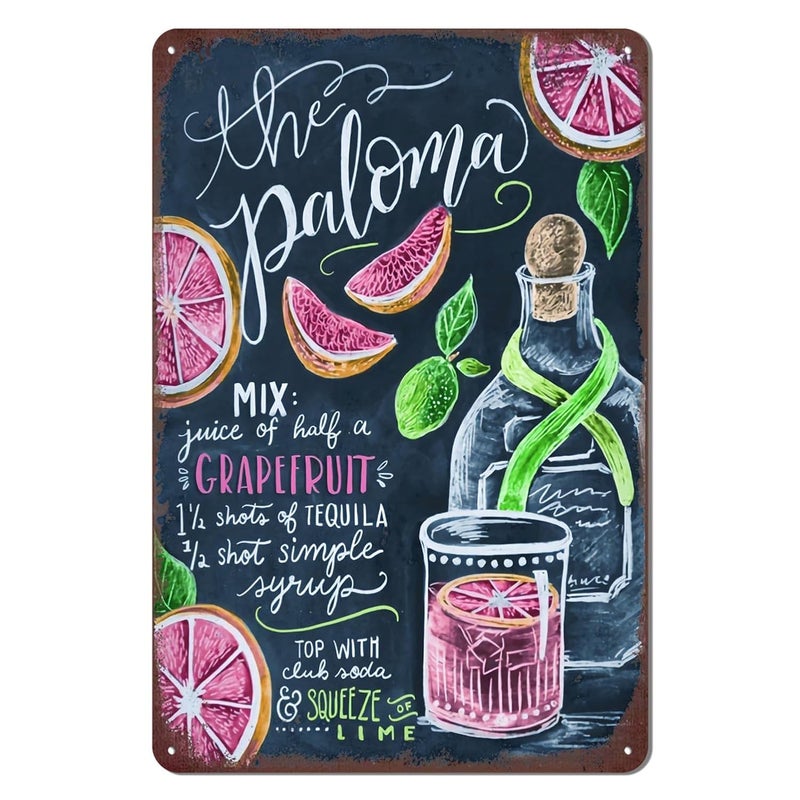 kengtou Vintage Paloma Cocktail Wall Decor Sign - Image 1
